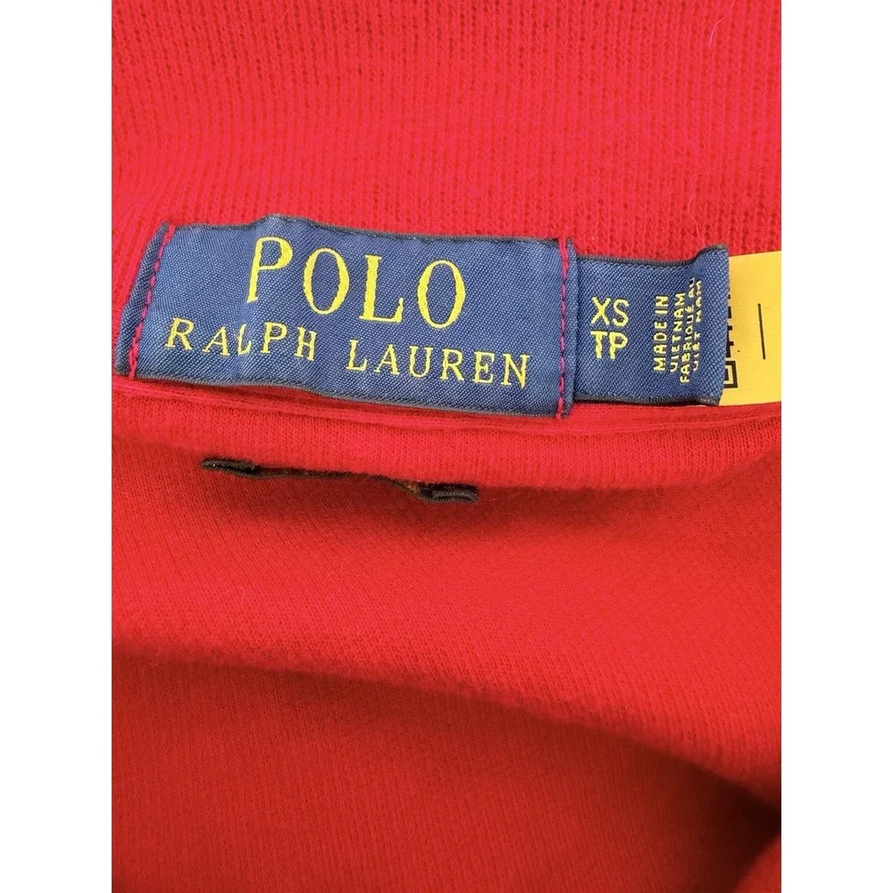 Polo Ralph Lauren Men's Estate Rib Quarter-Zip Pullover Sweater Red 100% Cotton